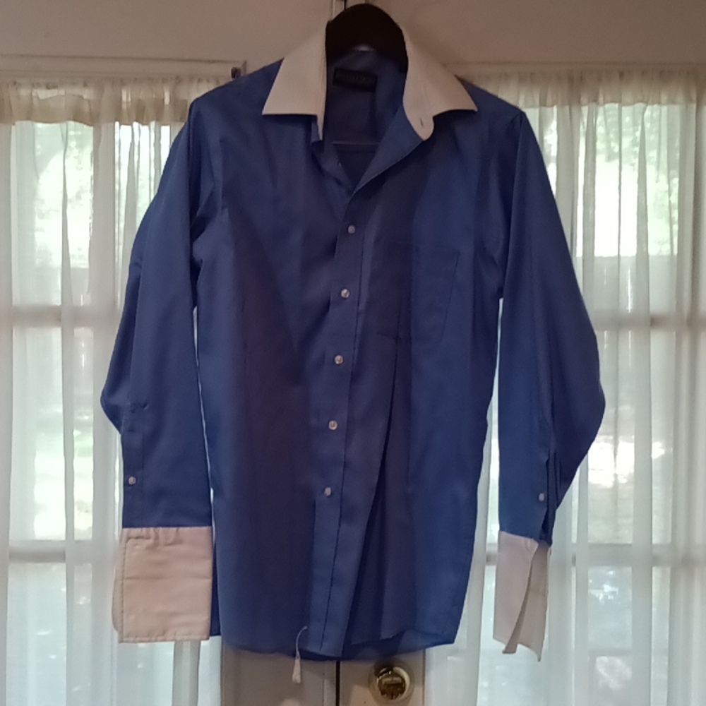 Donald Trump Signature Collection Blue Dress Shirt